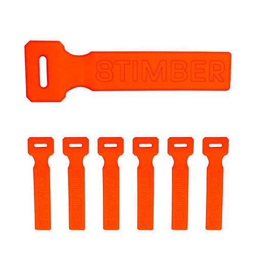 8TIMBER Zipper Pulls Set 6-Pack Orange — Durable Silicone Accessories for Customizing Backpacks, Identifying Travel Luggage, Enhancing Tech Organization Bags and Upgrade Other Carry Pouches
