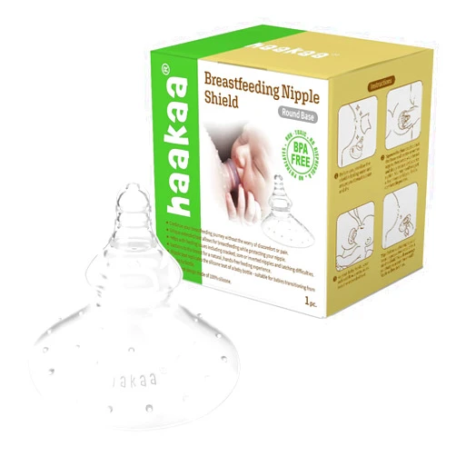 haakaa Nippleshield Silicone Nipple Shields for Breastfeeding with Carry Case Super-Soft, 1pk