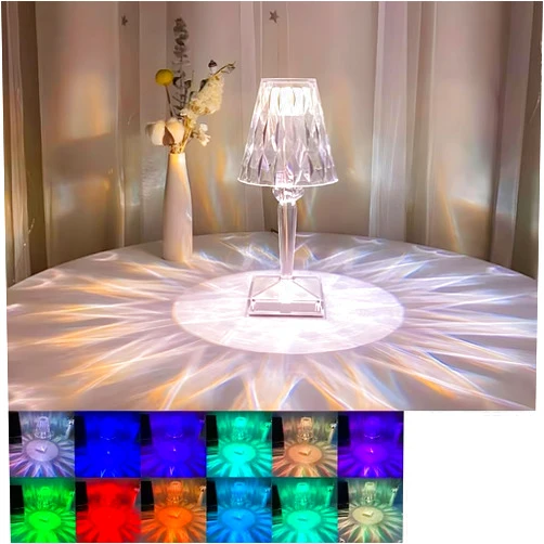 Wixann LED Desk Lamp,Lamp for Bedroom,16 Color Dimming Table Lamp,Lamps for Night Stands,Crystal Touch Lamp,Nightlight (16 Color Dimming)