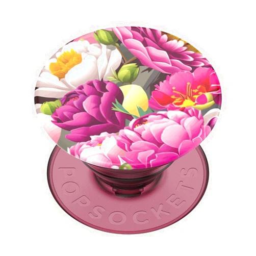 PopSockets Translucent Phone Grip with Expanding Kickstand, PopSockets for Phone, Translucent PopGrip - Peony Bloom