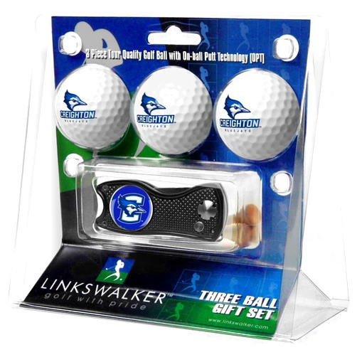 LinksWalker NCAA Golf Gift Set, 3 Tour Quality Golf Balls with Alignment Guide, Magnetic Ball Marker, Switchblade Divot Tool, 4 Golf Tees