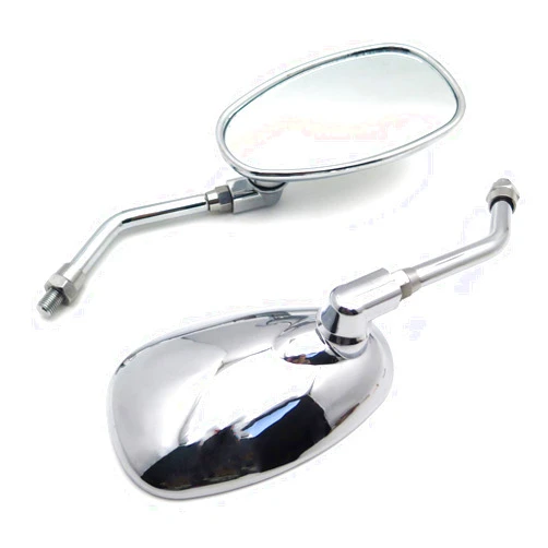 XKMT-MOTORPARTS Pepper Scott Motorcycle Chrome Custom Rearview Side Mirrors 10mm Adapter Mount for Honda Shadow Rebel 250 Nighthawk Vt Vtx 1300 1800 Cb 500 550 600 650 750 900 1000 Cruiser