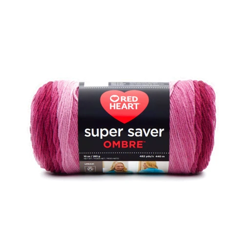 RED HEART E305.3965 Super Saver Ombre Yarn, Mai Tai
