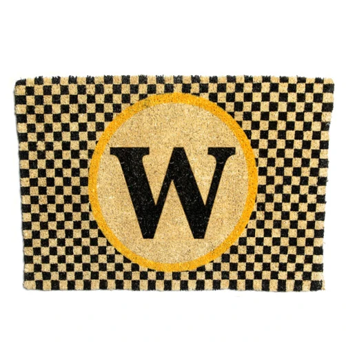 MACKENZIE-CHILDS Monogrammed Entrance Mat, Monogram Welcome Mat, Indoor/Outdoor Front-Door Mat, W
