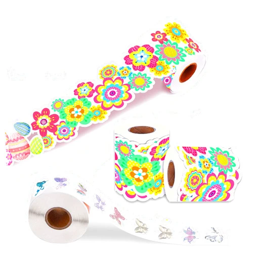 PEEKMECAT 68Ft Sunflower Bulletin Board Decorations with 50pcs Butterfly Sticker, Spring Flower Rolled Border Trim for Party Classroom Chalkboard Wall Decor