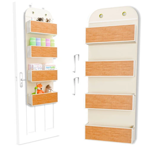 Honeyera Premium Bamboo Over The Door Nursery Organizer - Over The Door Baby Organizer, Closet Door Storage, Hanging Baby Organizers, Nursery Door Organizer, Baby Stuff Storage Solution