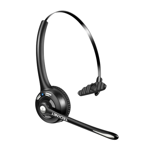 TECKNET Bluetooth Headset, Wireless Headset with Noise Canceling Microphone for Trucker, On-Ear Bluetooth Headset with Mute Mic for Work