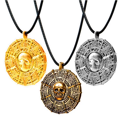 JOYIN Spooktacular Creations 3PCS Halloween Pirate Necklace, Skull Necklace, Uncharted Goth Pirate Accessories for Halloween Cosplay Props Dress Up Party Favors