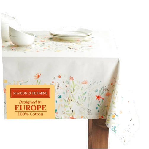Maison d' Hermine Colmar 100% Cotton Tablecloth 60 - inch by 60 - inch.