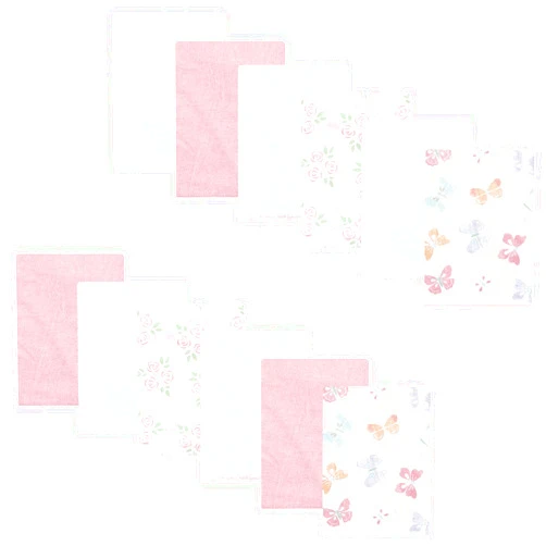 Hudson Baby Unisex Baby Cotton Flannel Burp Cloths Bundle, Pastel Butterfly, One Size