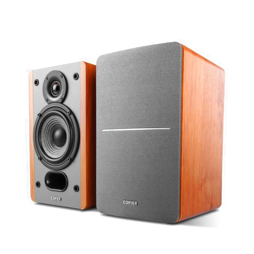 Edifier P12 Passive Bookshelf Speakers - 2-Way Speakers with Built-in Wall-Mount Bracket - Wood Color, Pair - Needs Amplifier or Receiver to Operate