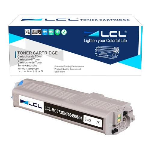 LCL Compatible Toner Cartridge Replacement for OKI C532DN C542DN MC563DN MC573DN 46490604 46490504 7000 Pages C532dn C542dn MC563dn MC573dn C532 C542 MC563 MC573 (1-Pack Black)