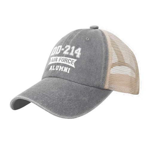 VXIMURVEL DD-214 Alumni Air Force Hats Denim Mesh Baseball Caps Trucker Hats