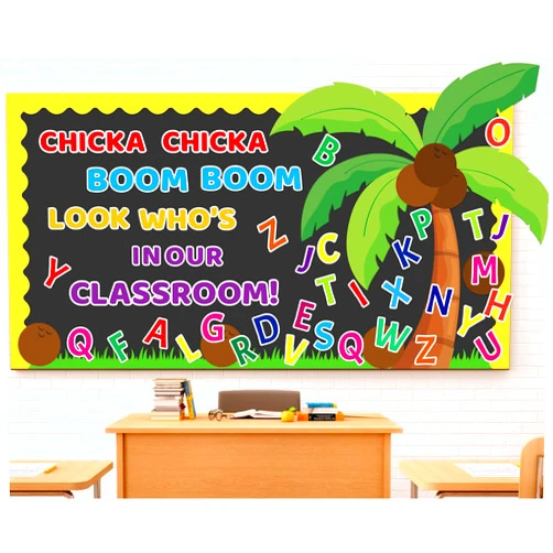 Naozinebi Chicka Chicka Boom Boom Bulletin Board Chicka Chicka Boom Boom Border Tree Letter Classroom Decoration Summer Cutouts for Wall Classroom Teachers kindergarten Primary School Education Supplies
