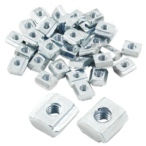 Zorveiio 50Pcs 2020 Series Sliding T Nuts Carbon Steel,M4 T Slot Nut Hammer Head,M3 T Sliding Nuts Fastener Nut Assortment for Aluminum Profile,3D Printer,CNC Router