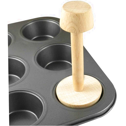 Jinshining Tart Tamper Pastry Tamper Double Side Wooden Egg Tart Tamper Mold DIY Cake Pastry Pusher for Kitchen Party Baking Tools, Pie, Tart and Quiche Pans