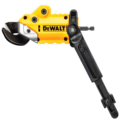 DEWALT Metal Shear/Cutter Drill Attachment, Impact Ready, 360 Degree Pivoting Head, Cuts 18GA Material (DWASHRIR)(Yellow, Black)