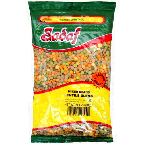 Sadaf Mixed Beans - Dried Lentil Blend for Cooking - Lentil Soup Mix - Ideal for Soups & Stews - Kosher - 24 0z Resealable Bag