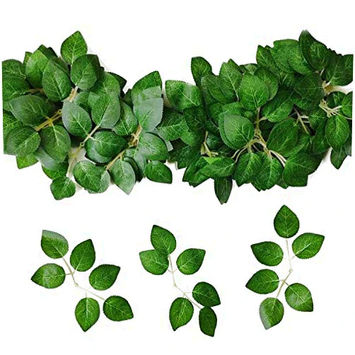 Levylisa 60 pcs Rose Flower Leaves Artificial Rose Leaves Artificial Greenery Leaves for DIY Wedding Bouquets Centerpieces Party Decorations