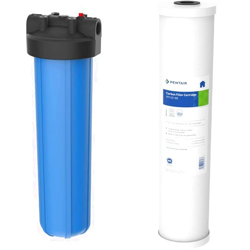 Pentek Pentair Pentek 150233 Big Blue Carbon Water Filter, 20-Inch, Whole House Heavy Duty Radial, Reduces Sediment and Chlorine Taste & Odor
