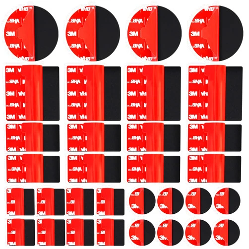 Navona 32 Pack 3M VHB 5952 Foam Tape, Double-Sided Heavy Duty Mounting Tape – 1 Inch & 2 Inch, Square, Rectangle & Round Shapes, Waterproof & Heat Resistant, for Car, Home Decor & Outdoor Use