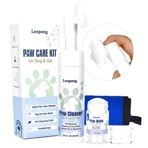 Leopong Dog Paw Care Kit- Dog Paw Cleaner for Dogs Large Medium Small XL Breed-Dog Paw Balm for Heals - Repairs & Restores Dry - Cracked Paws & Nose Dog Paw Protector for Pet Foot Washer Care