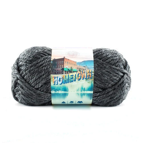 Lion Brand Yarn Hometown Yarn, Bulky Yarn, Yarn for Knitting and Crocheting, 1-Pack, Chicago Charcoal