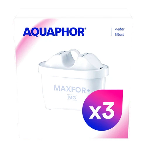 AQUAPHOR MAXFOR+ Mg Pack 3 Water Filter Cartridge, 3 Count (Pack of 1), White