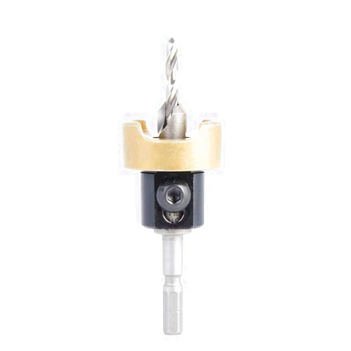 Amana Tool 55168 Carbide Tipped 82 Degree Countersink with Adjustable Depth Stop and No-Thrust BB For Festool CENTROTEC System 3/8 D x 5/32 Drill D