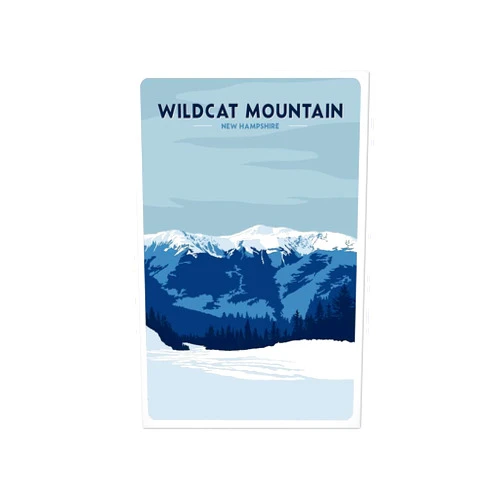 BEBEart Wildcat Mountain New Hampshire Mt Washington US Ski Canvas Art for Home Decor 12x18inch-Wooden Framed