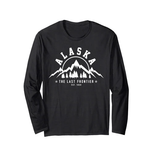 Alaska The Last Frontier Souvenirs & Gifts Alaska The Last Frontier Est. 1959 Mountains Nature Gift Long Sleeve T-Shirt