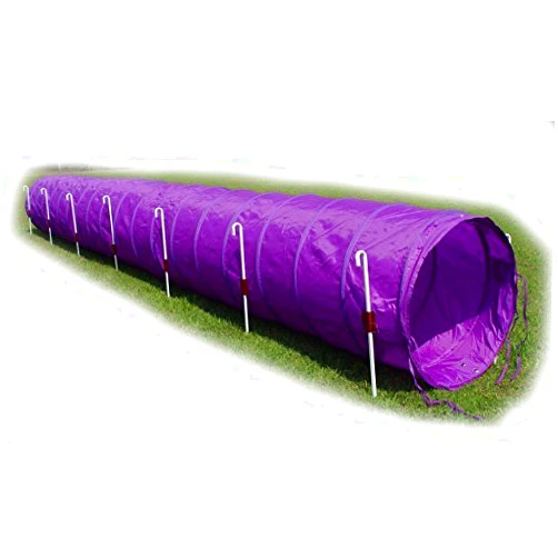 DogSport 18' Dog Agility Tunnel with Stakes, Multiple Colors Available (Purple)