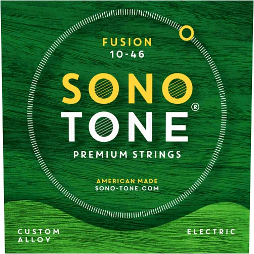 SonoTone Fusion, 10-46, Light, Electric Guitar Strings, Custom Alloy Blend, Hand-Wound, Hex Core, Comfortable, Strong, Long Lasting, Tarnish Resistant, Flexible, Articulate, American Made
