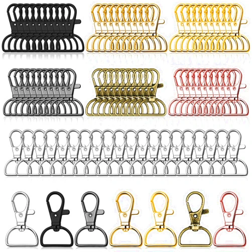Anezus Swivel Clasp Hooks, Anezus 80Pcs Key Chain Clip Hooks, D Ring Clip Lanyard Hardware for Keychain Making, Lanyard Making, Purse Hardware, DIY Craft (3/4” Inside Width)