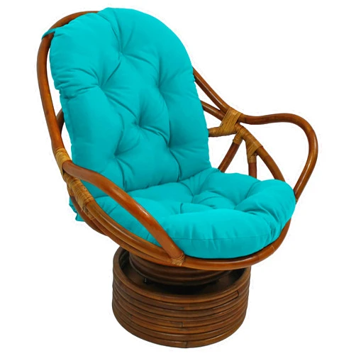 Blazing Needles Indoor/Outdoor Tufted Seat/Back Chair Cushion, 1 Count (Pack of 1), Aqua Blue