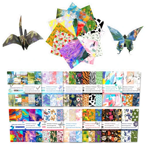 Qianshan 12 Different Packs Full Collection Origami Paper Kit 6 Inch Square Double Sided Color Vivid Colors Creation Easy Fold Paper Set Hand Crafts Paper Arts Creativity