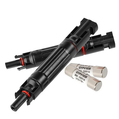IGOYE 30A Solar Fuse IP67 Waterproof PV Connector 2 PCS Solar Fuse Holder Inline with Male and Female Connector for PV Pannel (Pack of 2)