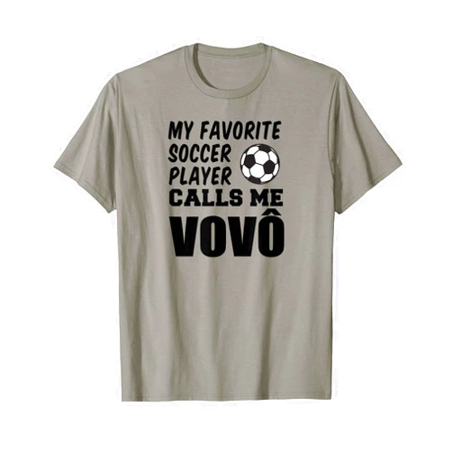 Vovo And Soccer Design My Favorite Soccer Player Calls Me Vovo Portuguese Grandpa T-Shirt