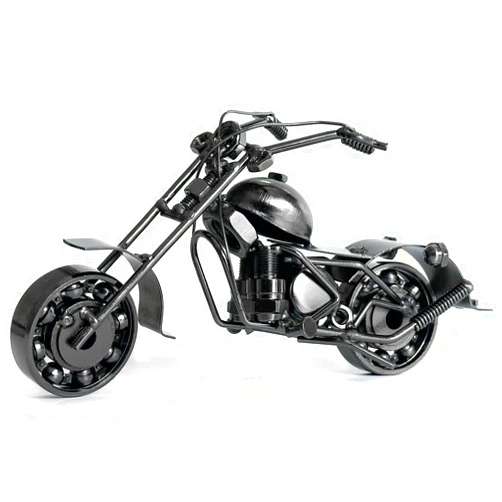 Shadowvoxel Iron Motorcycle Statue - Metal Figurine Sculpture for Office & Home Decor - Collectible Gift for Motorcycle Enthusiasts