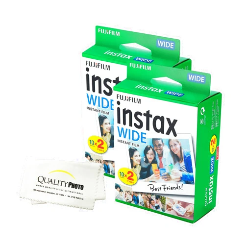 Inchic Fujifilm instax Wide Instant Film for Fujifilm instax Wide 300, 200, and 210 Cameras w/Microfiber Cloth by Quality Photo (40 Exposures)