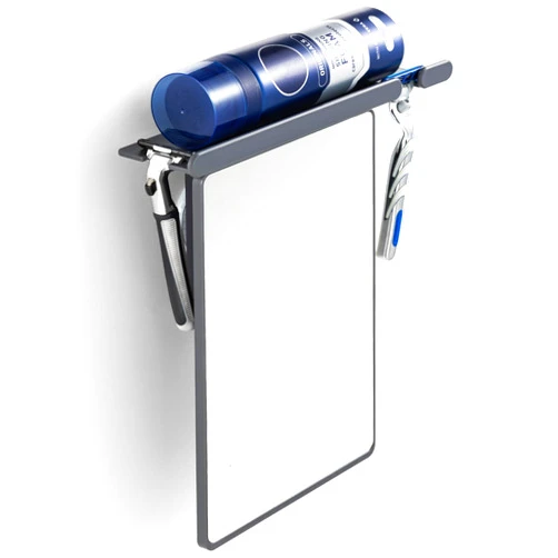 TAILI Shower Mirror Fogless for Shaving with Razor Holder, Anit-Fog Shower Mirror Suction Wall Mounted, Shatterproof & Removable, Rust-Proof & Waterproof - for Men and Women, Grey