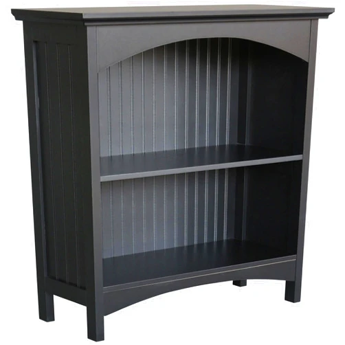 eHemco 2 Tier Bookcase with 2 Arched Supports, 29 Inches, Black