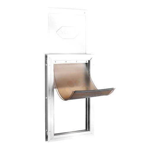 VEVOR Pet Door for Interior and Exterior Doors, Aluminum Frame, Metal Closing Panel and Lock, Strong and Durable Dog Door, Pet Door Suitable for Large Dogs (White-Large)