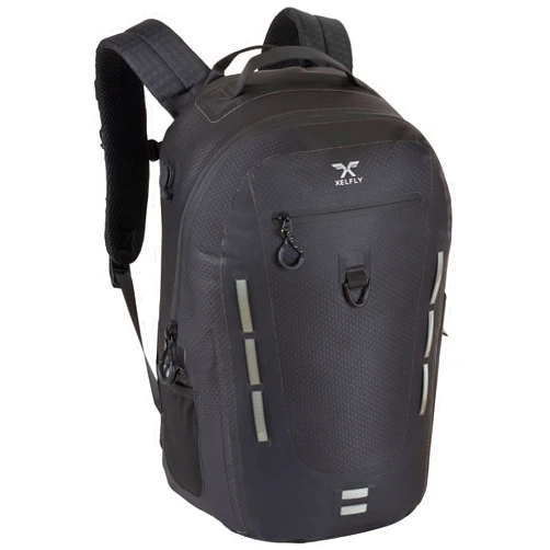 Xelfly Submersipack Waterproof Backpack - Submersible, Inflatable, Floating TPU Coated Durable Nylon Dry Bag with Airtight Zipper for Kayak, Fishing, Boating, Hiking, Paddle Board (Black, 25L)
