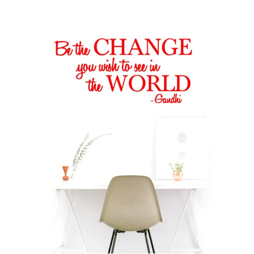 Ceybo Vinyl Wall Decal Sticker - Be The Change You Wish to See in The World - Inspirational Gandhi Quote - 13
