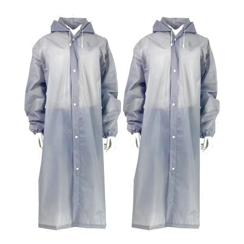 Fulanzaren 2 Pcs Reusable Adults Raincoats, EVA Rain Ponchos with Hood Drawstring, Lightweight Rain Coat Waterproof