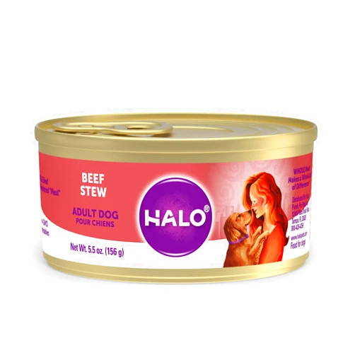 Halo Adult Dog Beef Stew 5.5 oz. Can (Pack of 12)