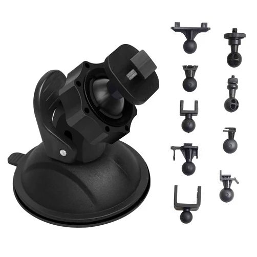 TiToeKi Dash Cam Suction Mount with 15+ Swivel Ball Adapters Compatible with Rexing V1, UGSHD, Falcon F170, KDLINKS, Vantrue, APEMAN, Z-Edge, Roav, Old Shark, YI, Peztio, UGSHD and Most Dash Cameras