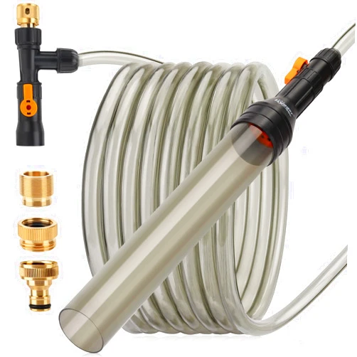 hygger Upgrade Aquarium Water Changer Kit, Semi-Automatic Fish Tank Gravel Cleaner, with 25 FT Water Hose, Flow Control Valve
