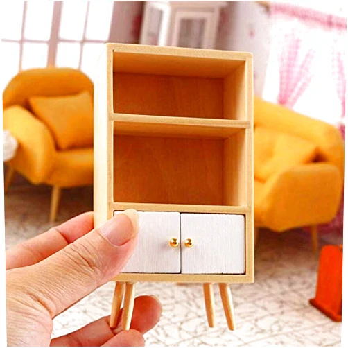 EatingBiting 1:12 Dollhouse Miniature Furniture Wooden Furniture Bookcase Sideboard Cabinet Shelf Bookshelf Storage Bookcase Storage Shelves Organizer Cabinet Storage Shelves Room Mini Furniture